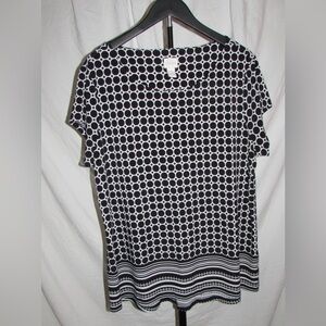 Chico's Black and White Circle Pattern Top